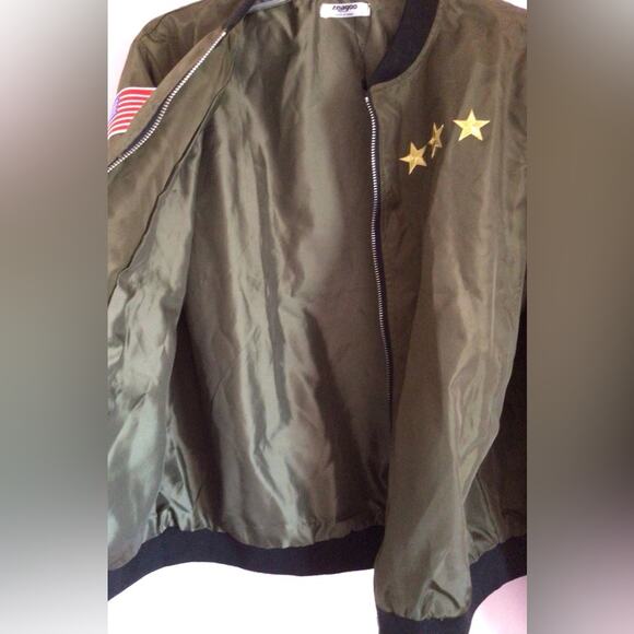 Zeagoo green bomber jacket with zipper size XL - Picture 3 of 5